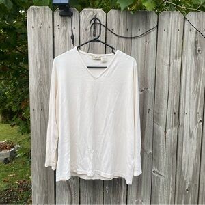 TravelSmith Women's Ivory V-Neck Blouse